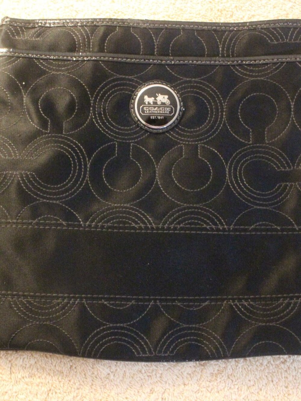 Coach Black Embroidered Signature C Crossbody Bag